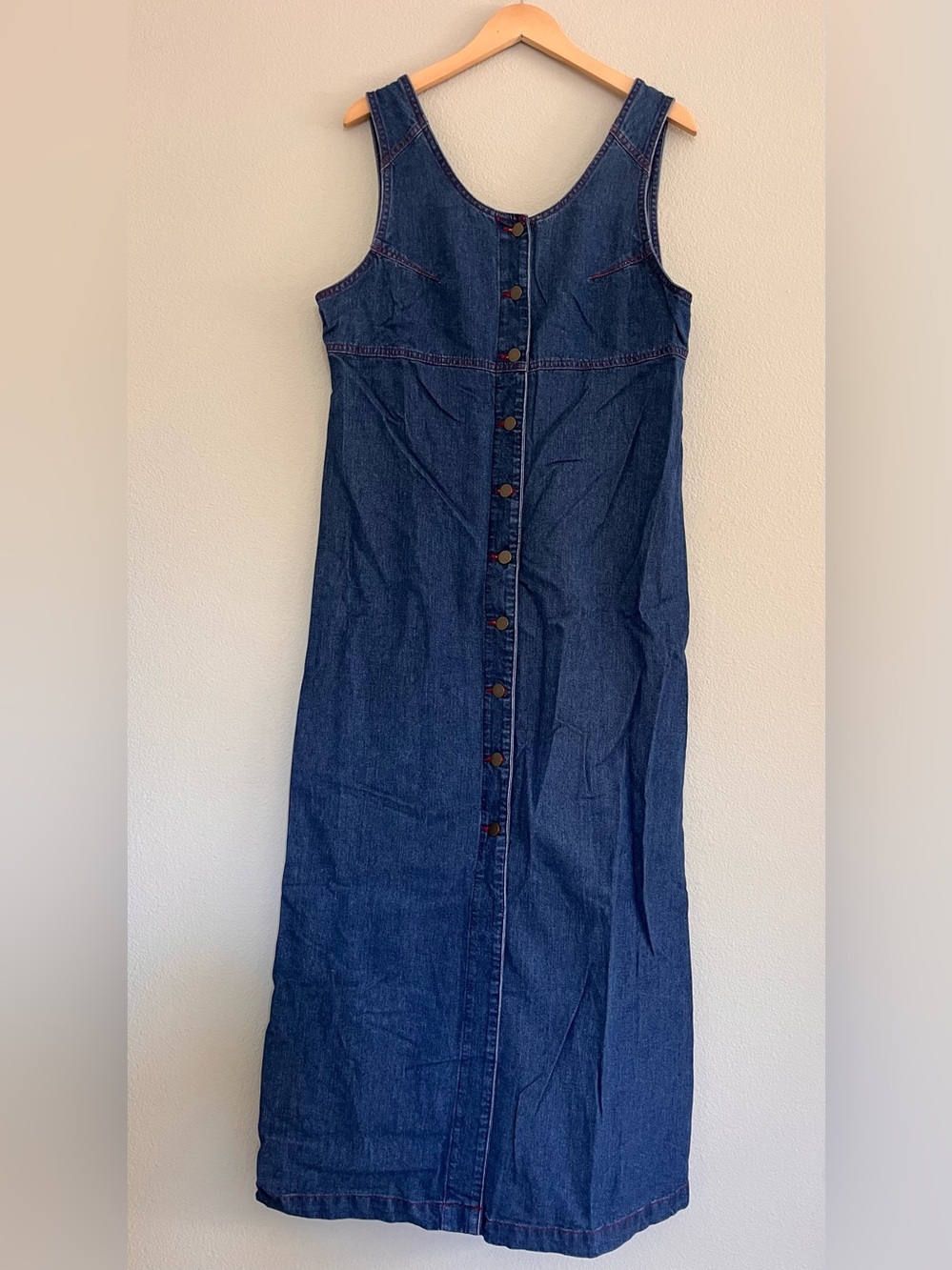 Monterey Bay Denim Button-Front Maxi Dress Size Medium Vintage 90’s Butter Mom